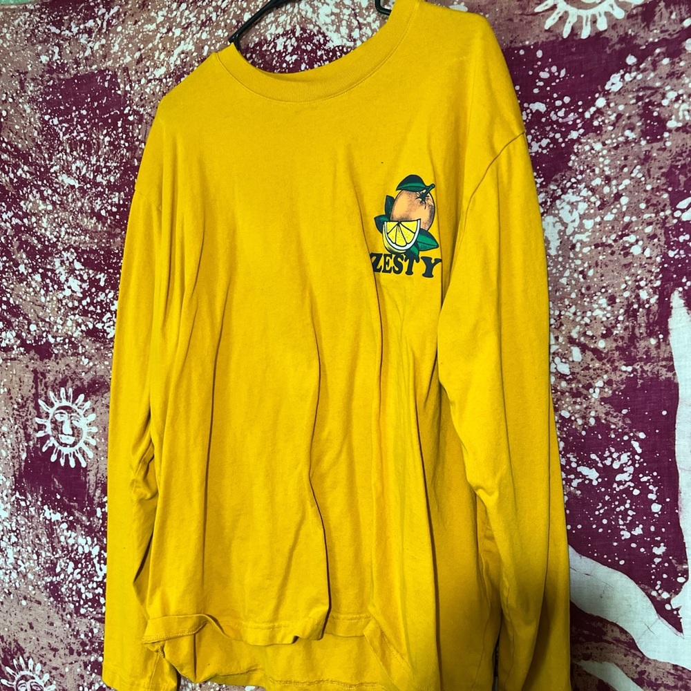 Original Use Yellow Long Sleeve Tee Casual Crew Neck